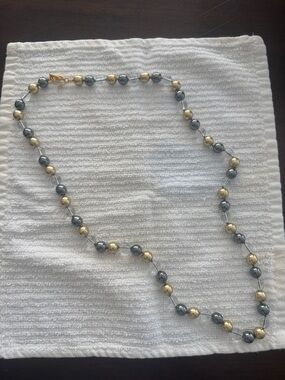 Joan Rivers Two-Tone Gold and Silver Beaded Necklace